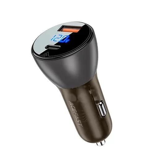 Азу - зарядное автомобильное AceFast B6 metal car charger with digital display 63W 6A металлическое - фото 2
