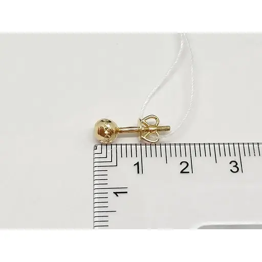 Золотая моносерьга-пуссета Favoritum с алмазной гранью. 210115_5/1_А - фото 4