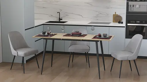 Стіл кухонний розкладний Данді на конусних ногах Ferrum-decor 75x120(160)x70 Чорний метал ДСП Дуб Сонома 16 мм (FRD-106780)