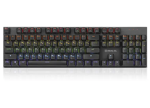 Клавіатура ігрова механічна REAL-EL M13 USB RGB Black