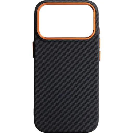 Чехол ArmorStandart LikeCarbon2 SE MagCase для Apple iPhone 17 Pro Max Black Orange (ARM89162) [156303] - фото 1