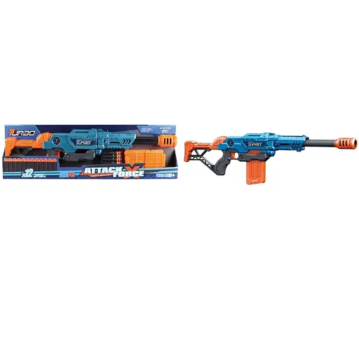 Игрушечное ружье механическое с магазином и мягкими патронами (12 шт.)(75 х 21см) - фото 1