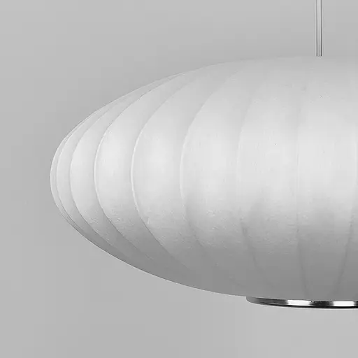 Дизайнерский светильник с полимерным овальным абажуром Ø50x24 см Line F AK03-500 x 240 Белый - фото 4