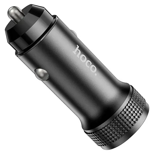 Автомобильный зарядный адаптер быстрой зарядки HOCO Z49B Level 2 port car charger 38W черный - фото 1