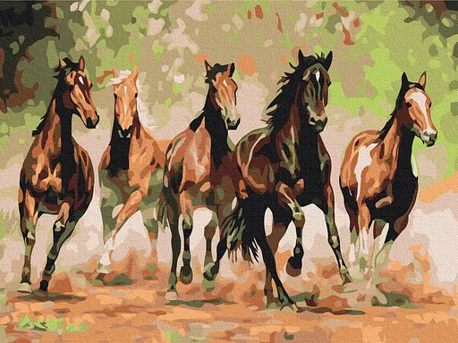 Картина за номерами на підрамнику Brushme Табун коней