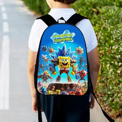 Рюкзак детский Губка Боб 34х27см, городской ранец для мальчика (00574)