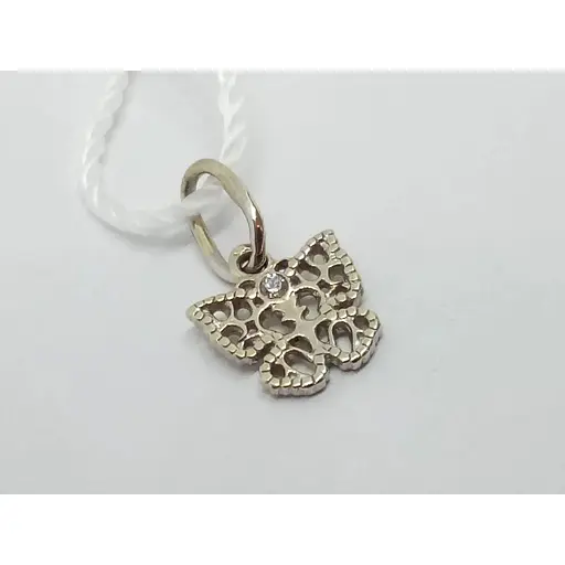 Золотая подвеска Семейные драгоценности Бабочка с фианитами. 140847 - фото 2