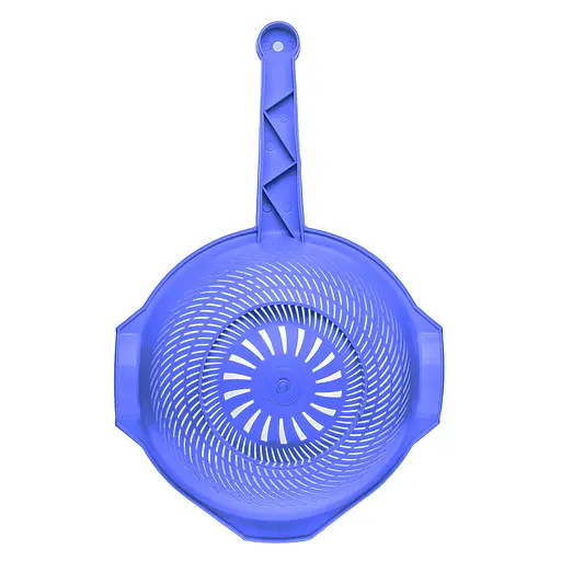 Дуршлаг пластиковый с ручкой 36х22.5 см, Kitchette Синий 84402 - фото 4