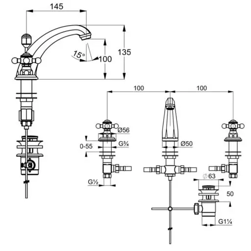 Смеситель для умывальника Kludi Adlon DN 15 золотой 510434520 - фото 3