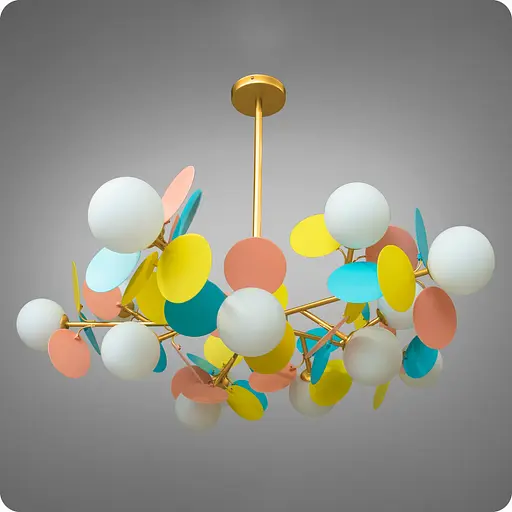 Люстра підвісна 517 Dlight на 15 ламп Золото-Кольоровий (01698) - фото 1