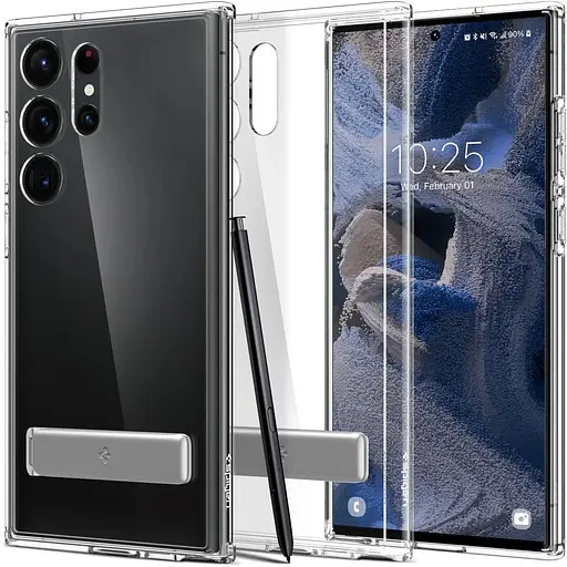 Чехол с подставкой Spigen Slim Armor Essential S для Samsung Galaxy S23 Ultra Clear ACS05642 - фото 10