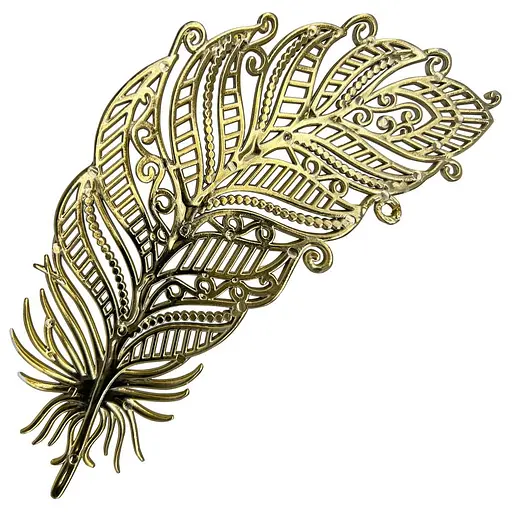 Ялинкова іграшка MIS LT Перо 7,5х15,5Х1,5 см золота гальваніка - фото 1