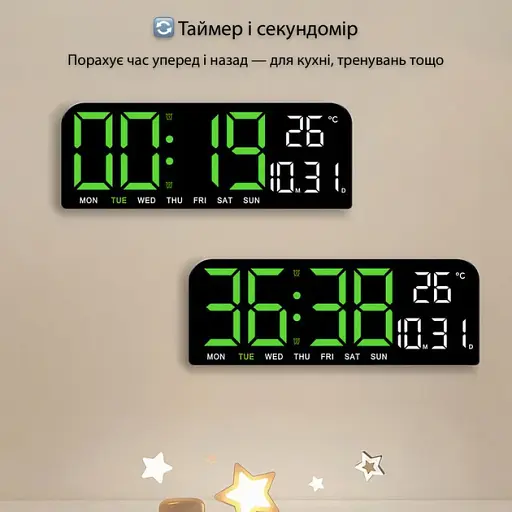 Настільний годинник Action GH0707 Чорний - фото 2