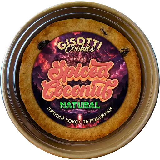 Печиво вершкове Gisotti "Пряний кокос та родзинки" натуральне 330 г - фото 1