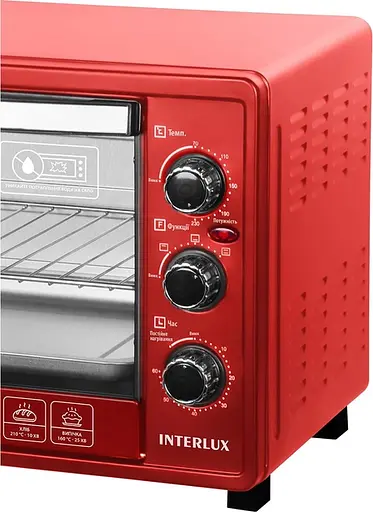 Духовка INTERLUX ILEO-0038R (38 л, красная) - фото 3