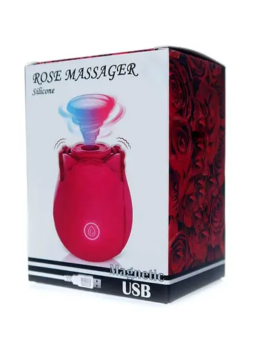 Вакуумний стимулятор клітора з вібрацією Boss Series Rose бордовий - фото 11