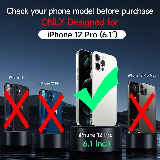 Чохол Tussvie для мобільного телефону iPhone 12 Pro, сумісний з MagSafe, протиударний чохол проти подряпин, напівпрозорий матовий - фото 2