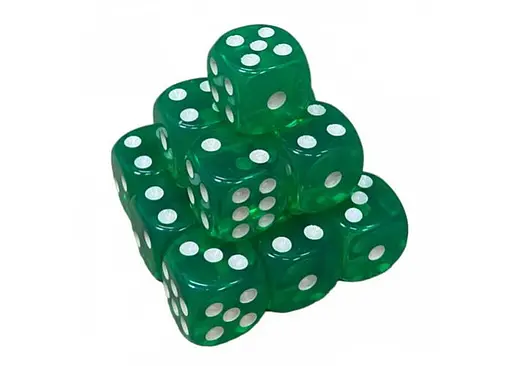 Настольная игра Games 7 Days Кубик D6 прозрачный с точками (зеленый) , 1 шт. (g7dtransd6dotsdgreen)