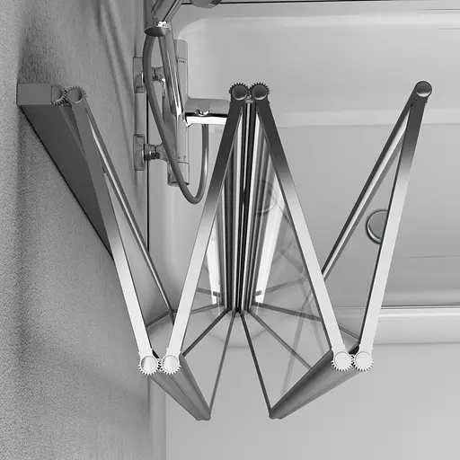 Шторка для ванни Am.Pm Like поворотно-складна 100x140 см хром матовий WU80BS-100-140CT, Універсальна, прозорий, хром матовий - фото 6