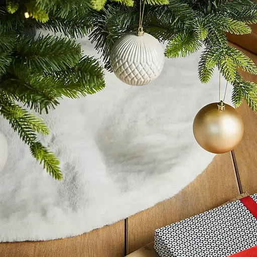 Килимок-спідниця під ялинку Hvoya хутряний d-90 см білий - фото 8