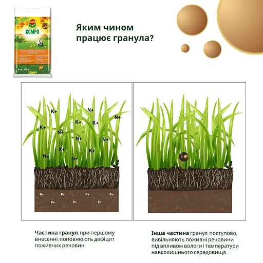 Тверде добриво тривалої дії для газону (осінь) COMPO 4 кг - фото 7