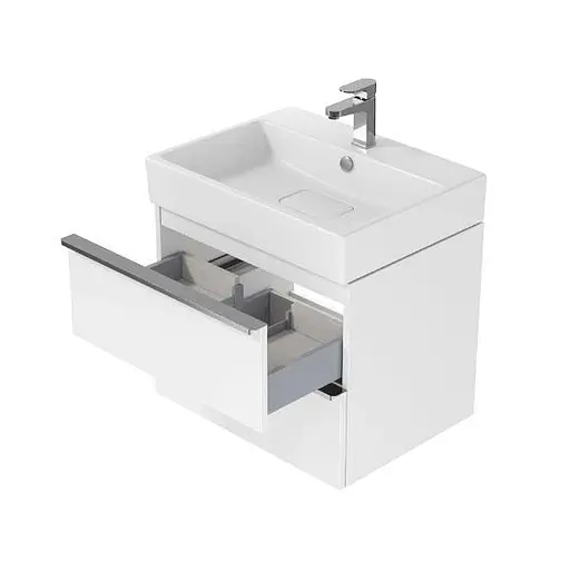 Тумба для ванної кімнати Cersanit Virgo 60 см Білий/Хром S522-017 30412 - фото 2