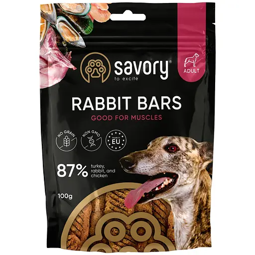 Лакомства для собак Джерки Savory Rabbit Bars батончики с кроликом 100 г