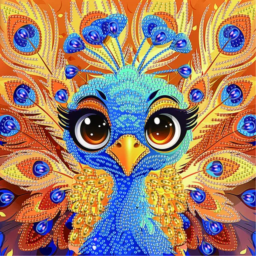 Алмазна мозаїка "Милий павич" Brushme BH039 неповна викладка 25х25 см - фото 1