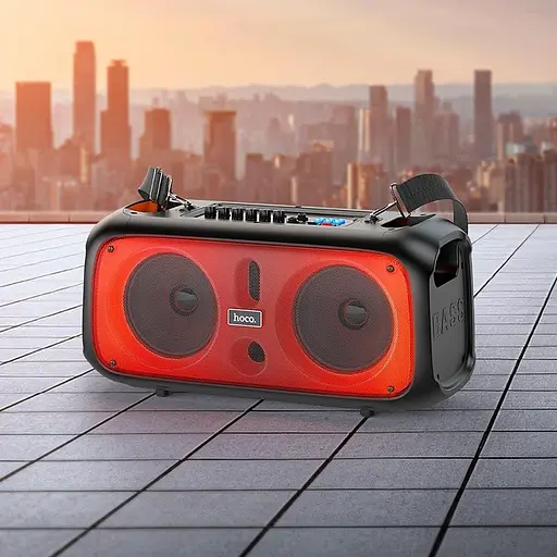 Акустика-караоке Hoco Bs54 Party wireless dual mic outdoor 2 мікрофони - фото 7