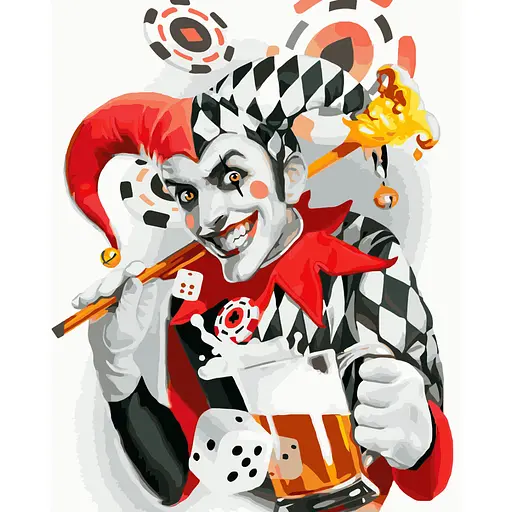 Картина по номерам Strateg ПРЕМИУМ Веселый джокер с лаком размером 40х50 см VA-3774 4823113825355 - фото 1