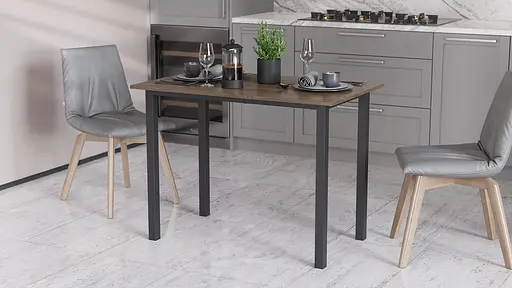 Стол универсальный Knap Ferrum-decor 750x1400x700 Черный металл ДСП Дуб Сонома Трюфель 16 мм (FRD-106382)