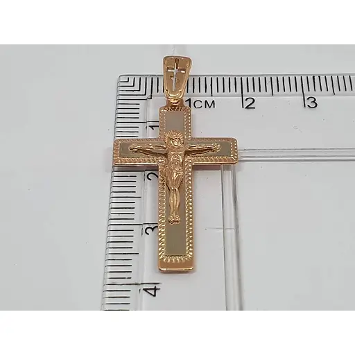 Золотий хрест Харківська ювелірна фабрика Розп'яття Христа. 101-М - фото 4