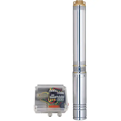 Насос центробежный скважинный DONGYIN 4SD16/24 380В 7.5кВт H 143(85)м Q 380(265)л/мин Ø102мм (из 3х ЧАСТЕЙ) (7771883) - фото 1