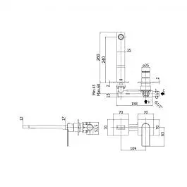 Змішувач для раковини настінний Paffoni Tango вилив 240 мм. chrome TA106CR70, Хром - фото 3