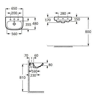 Умивальник Roca Debba A325993000, Білий - фото 2