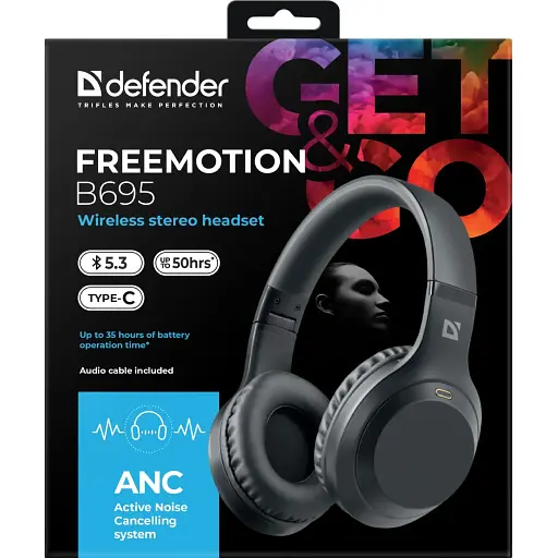 Гарнитура Defender FreeMotion B695Bluetooth+35ммANCBlack - фото 7