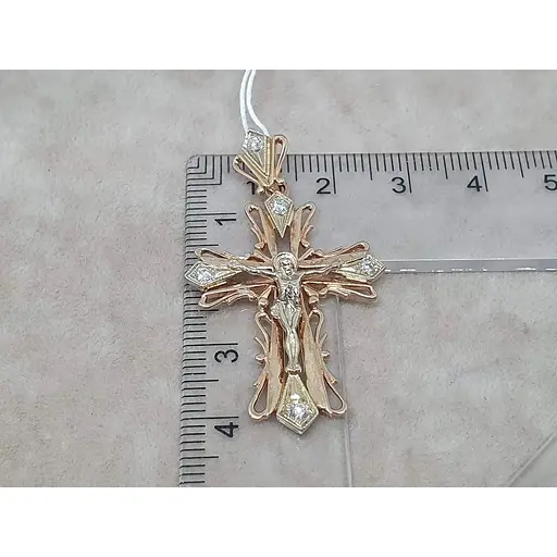 Золотий хрестик Гаразд Розп'яття Христа. 3042259 - фото 4