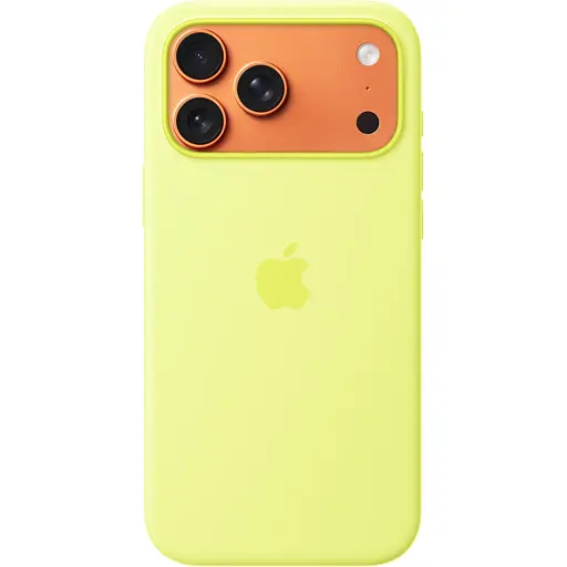 Чехол Silicone Case with Button, Animation & MagSafe для Apple iPhone 17 Pro Max Neon Yellow AAA (153245)