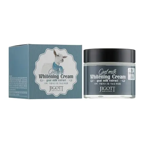 Осветляющий крем для лица Козье молоко GOAT MILK Whitening Cream Jigott 70 мл - фото 2