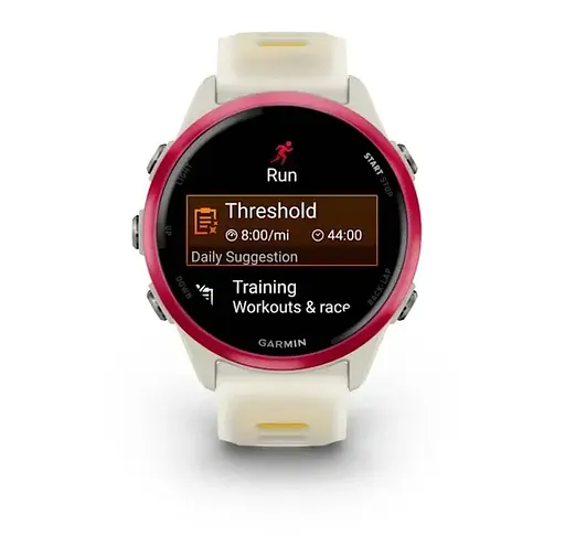 Смарт-годинник Garmin Forerunner 570 42mm Raspberry with Mango/Translucent Bone with Silver Buckle (010-02970-42) - фото 2