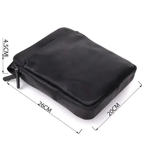 Практична чоловіча сумка через плече із вінтажної натуральної шкіри SHVIGEL 20х26х4,5 см sum0027437 - фото 3