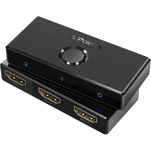 HDMI-переключатель 4K 60 Гц, PORTTA двунаправленный 2.0-переключатель 2 в 1 выходной разветвитель 1 в 2 выхода концентратор HDR HDCP2
