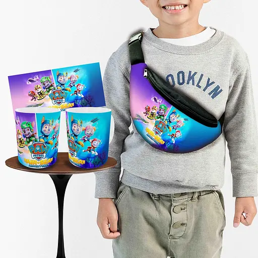 Набір: дитяча сумка-бананка+кружка Щенячий патруль 32х15см, бананка для хлопчика через плече на подарунок (01018)