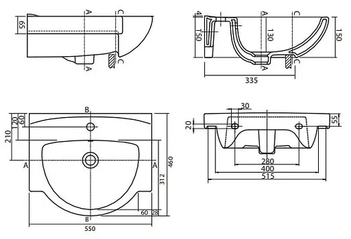 Раковина мебельна Kolo Freja 55x46 L71955000 - фото 2