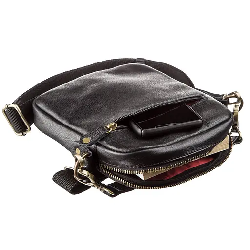 Сумка кожаная мужская SHVIGEL 20х18х3 см sum0012774 - фото 5