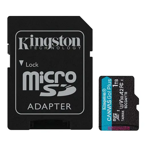 Карта пам`яті MicroSDXC 1TB UHS-I/U3 Class 10 Kingston Canvas Go! Plus R200/W160MB/s + SD-адаптер (SDCG4/1TB) - фото 1