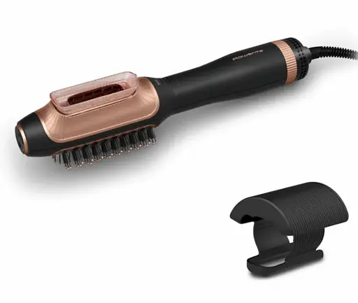 Фен Rowenta-щетка Reverso Dry&Brush 2в1, 1200Вт, 3 режима, ионизация, холодный обдув, насадок-2, керамика, черный-золотистый