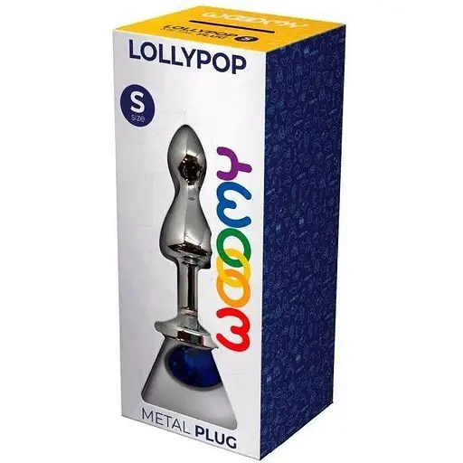 Металева анальна пробка Wooomy Lollypop Double Ball Metal Plug Blue S діаметр 2.8 см довжина 8. - фото 3