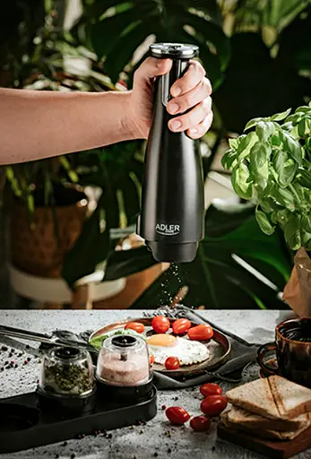 Набор из 3 мельниц для специй, соли и перца Adler AD 4449 на USB black - фото 10