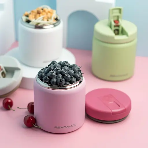 Легко открытые термосы для обеда, термосы с широким горлышком, изолированные пищевые контейнеры из нержавеющей стали, термос с защитой. - фото 5